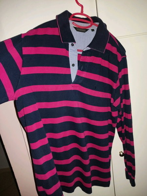 The Bostonians long-sleeve polo shirt size L like new, red-blue