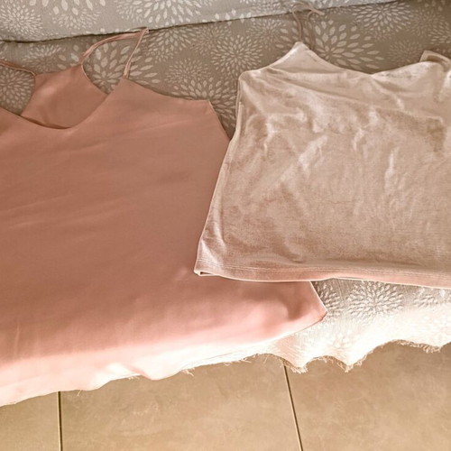 Champagne wide-leg pants and lingerie top set