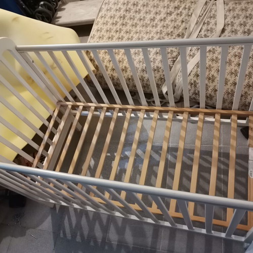 Baby cot with mattress used, needs assembly