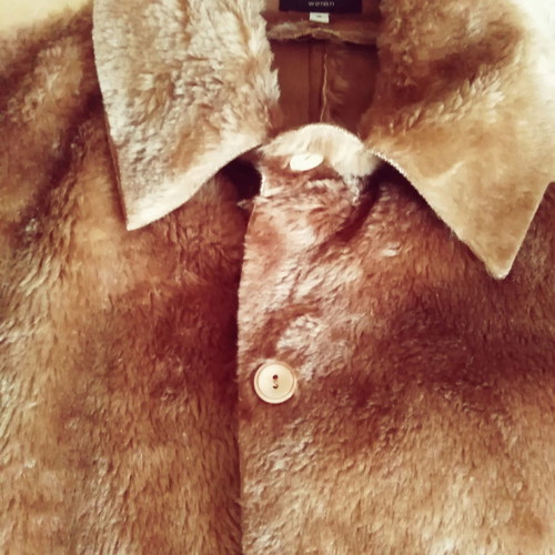 Women's fur coat new brown size L