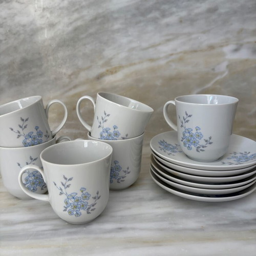 Ionia porcelain coffee set 12 pieces like new, vintage 90s
