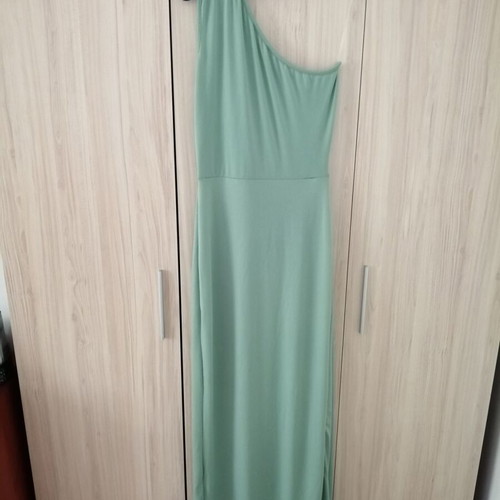 Italian long elegant green bodycon dress, size M