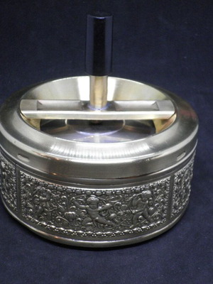 Antique Erhard closed ashtray used, brass made in Germany