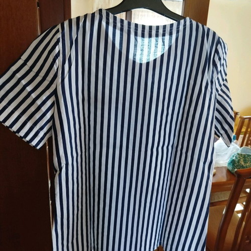 Women's shirt used, white and blue, one size