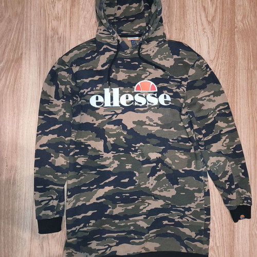 Ellesse Maroo Camo Longline Hoodie like new, unisex medium fit