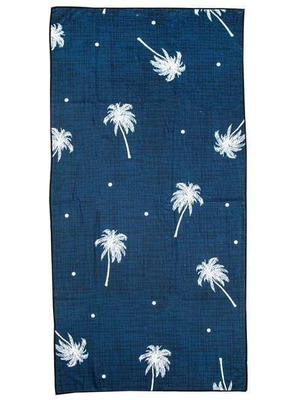 Πετσέτα θαλάσσης με σχέδιο φοίνικες μπλε 75x150cm