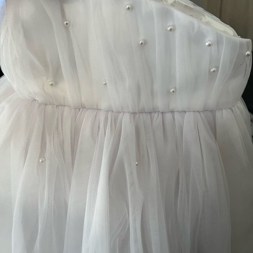 Sugarbabies Baby White Party Dress with Pearls like new