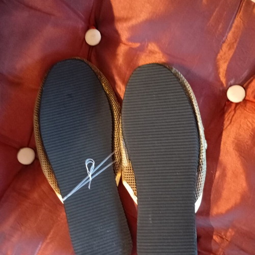 Slippers new, gold color