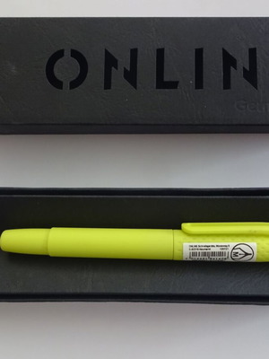 Online pen with refill, new, yellow, German product