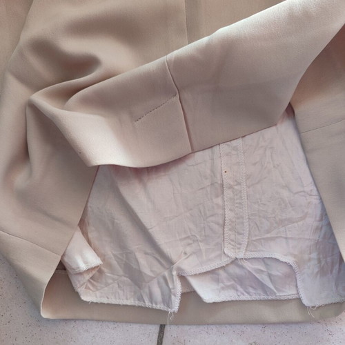 Beige classic skirt used, high-waisted, size 44