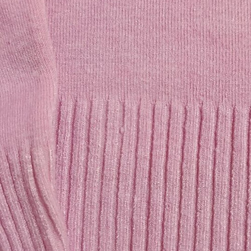 Vintage knitted pink sweater with V-neck