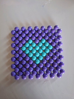 Handmade coaster with purple beads and mint heart made to order