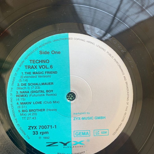 Techno Trax Vol.6 2LP 1992 authentic, like new condition
