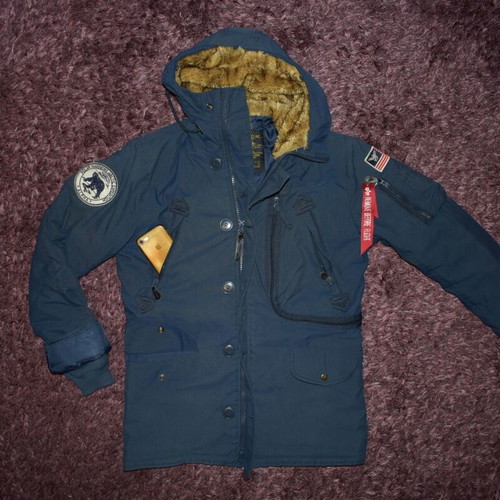 Alpha Industries Polar men's parka jacket size S used, blue