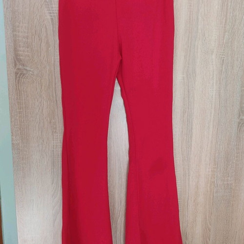 Red flared pants new, size S