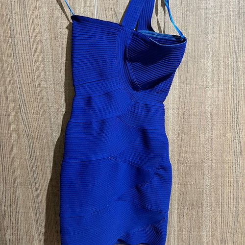 Mini bandage dress used, blue, size S