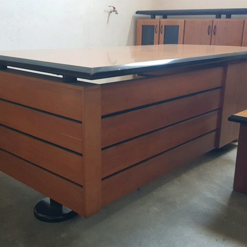 Executive desk set used, solid cherry wood
