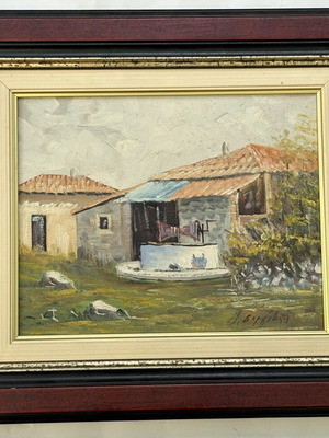 Ελαιογραφία του Βεργιδη σαν καινούργιο, 38 x 32 εκ.
