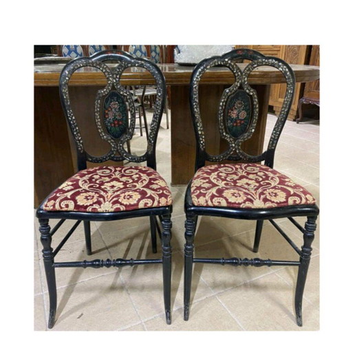 Chinese furniture set like new with mother-of-pearl and jade inlays