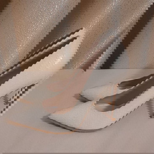 Γόβες Sante δερμάτινες με σχέδιο σαν καινούργιο, μέγεθος 40, άσπρες