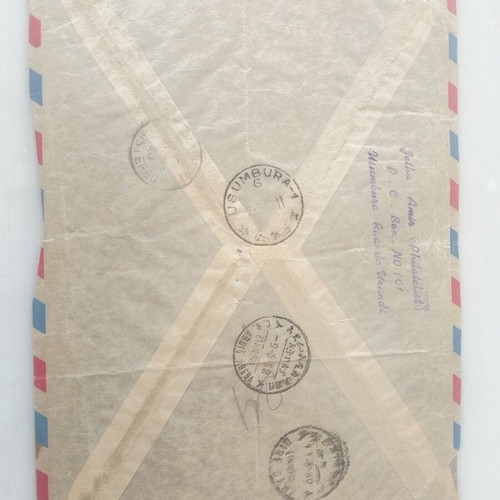 Postwar Airmail Envelope with Thematic Animal Stamps 1945 used