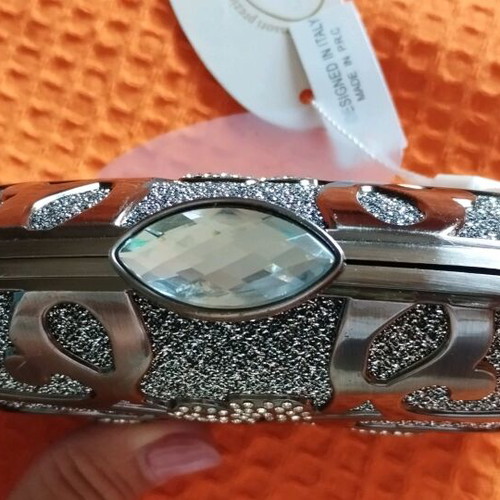 Privata evening bag new, silver handheld
