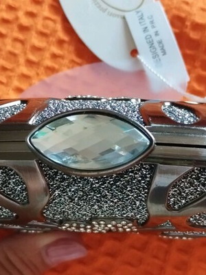 Privata evening bag new, silver handheld
