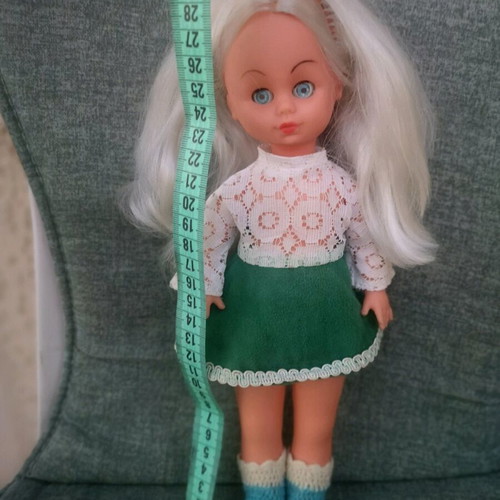 Vintage plastic doll used from the 1970s height 30cm