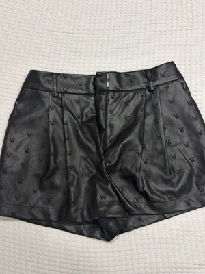 Vassia Kostara leather shorts, black, size S