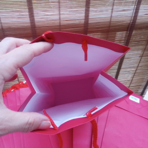 Red Paper Gift Bags pack of 25, laminated with cord handles