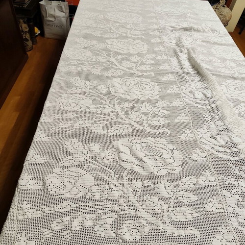 Handmade knitted blanket like new, dimensions 200x210