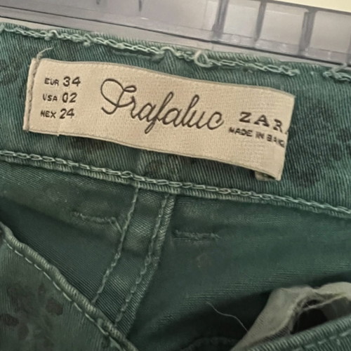 Zara pants dark green used, size XS