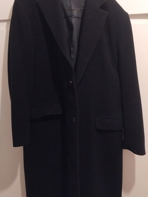Long men's coat dark blue like new, size L