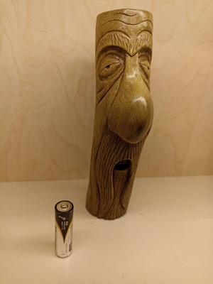 Wood spirit gerontas decorative handmade sculpture in plane wood new