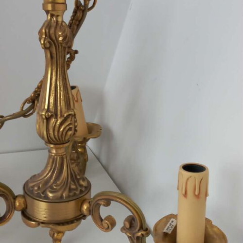 Bronze 3-Light French Louis XV Ceiling Light Like New