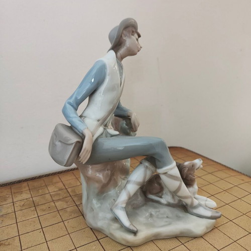 Lladró Boy with Dog porcelain figure refurbished