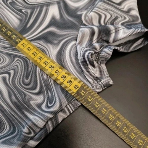 Bershka Abstract Print Crop Top like new, gray and white, size L