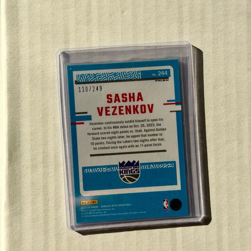 Sasha Vezenkov 2023-24 Optic Aqua Prizm Rated Rookie Kings Card 110/249 new