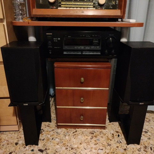 B&W speakers 100 W rms 8Ω, 120 W rms radio amplifier, central speaker
