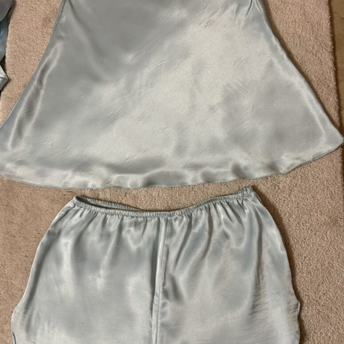 Baby Doll Pajama Set with Robe used, turquoise, 3 in 1