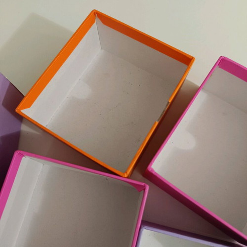 Colorful desktop organiser with drawers used