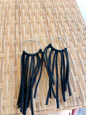 Handmade earrings like new with suede fabric