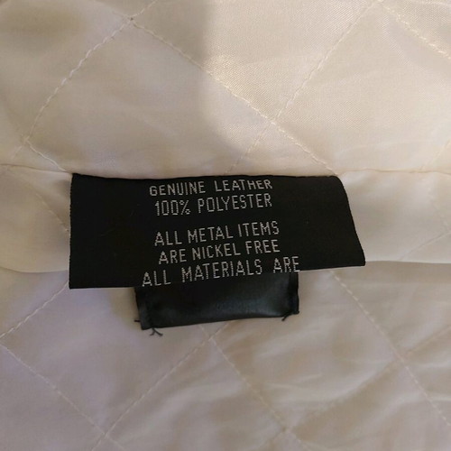 BSB leather coat white like new, size S