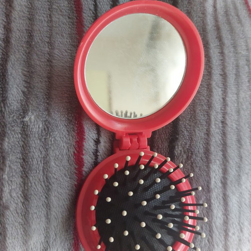 Pocket hand mirror with comb brush like new