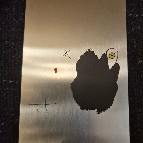 Steel bookmark with Miro design