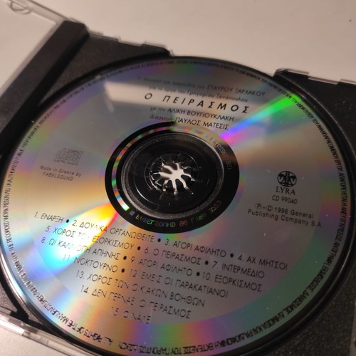 O Peirasmós CD album soundtrack used, entechno