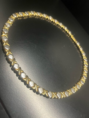 Hugs & Kisses necklace two-tone stainless steel like new