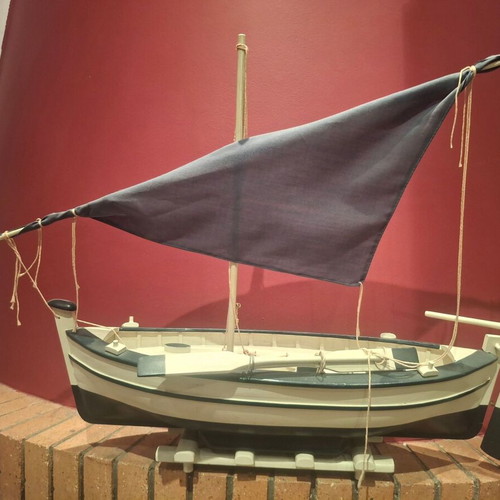 Handmade Wooden Decorative Boat Latin Sail used, like new