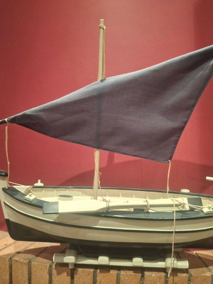 Handmade Wooden Decorative Boat Latin Sail used, like new