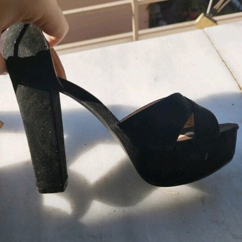 GoGo Shoes black sandals with 11 cm high heels, like new, size 38